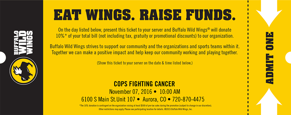 Eat Wings. Raise Funds. – November 7th, 2016
